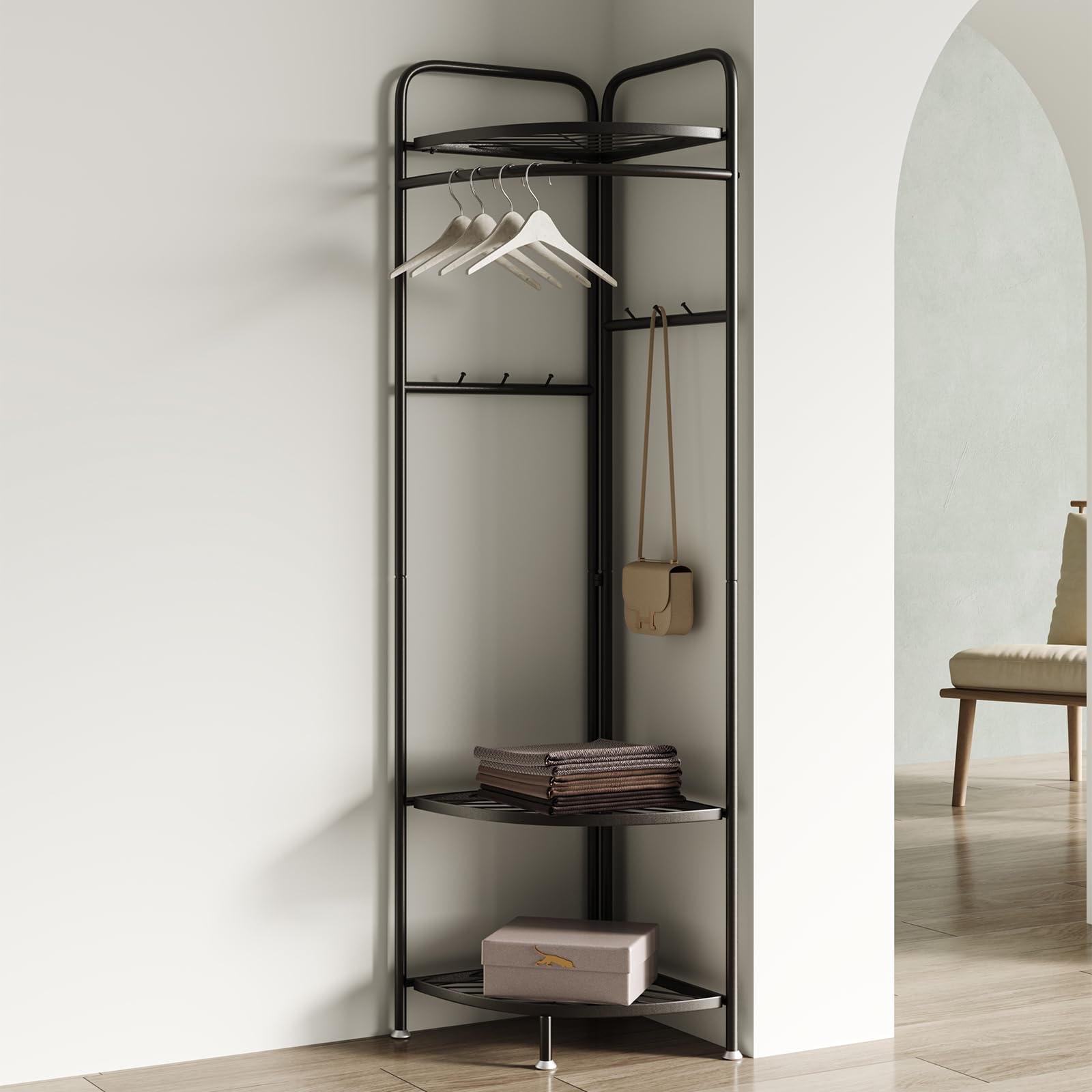 Amazon.com: ZHBHYZ corner coat rack,corner clothing rack with 6